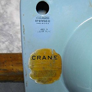 Antique Blue Crane "Ipswich" Peg Leg Sink