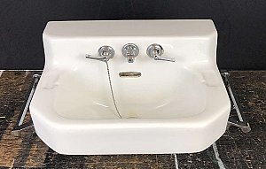 Antique Shelf-Back Kohler Porcelain Wall-Hung Bathroom Sink