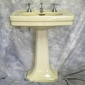 Antique Yellow Pedestal Sink