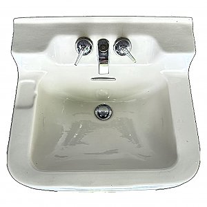 Antique Crane "Oxford" Vitreous China Bathroom Sink in White - Circa 1950