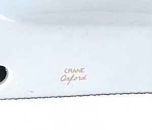 Antique Crane "Oxford" Vitreous China Bathroom Sink in White - Circa 1950