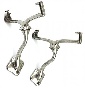 Antique "Art Brass Co NY" Nickel Shelf Bracket Pair