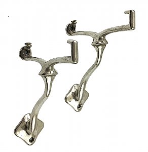 Antique "Art Brass Co NY" Nickel Shelf Bracket Pair