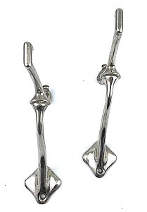 Antique "Art Brass Co NY" Nickel Shelf Bracket Pair
