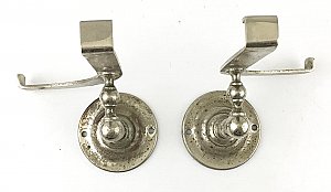 Antique "Manning Bowman" Nickel Shelf Bracket Pair