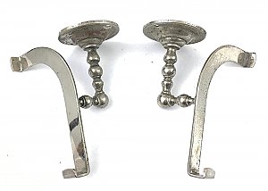 Antique "Manning Bowman" Nickel Shelf Bracket Pair