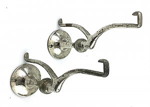 Antique "Good MFG Co NY" Nickel Shelf Bracket Pair
