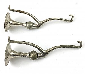 Antique "Good MFG Co NY" Nickel Shelf Bracket Pair