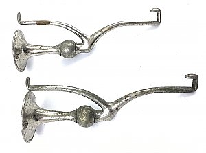 Antique "Good MFG Co NY" Nickel Shelf Bracket Pair