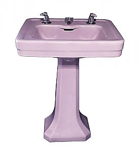 Antique Kohler Lavender / Purple Vitreous China Pedestal Sink Circa 1920