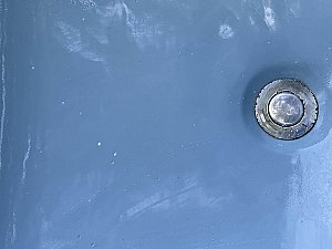 Antique Vitreous China Standard "Companion" Wall Hung Lavatory Sink in Claire de Lune Blue - Circa 1949