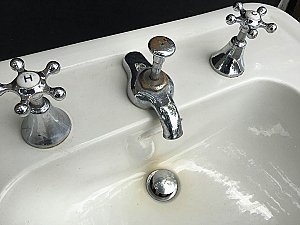 Antique Crane "Corwith" Vitreous China Pedestal Sink - Circa 1920