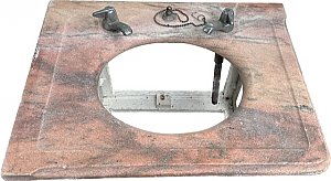 Antique Pink Marble Corner Bathroom Sink  - Circa 1900