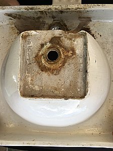 Antique Earthenware Pedestal Sink With Square Fluted Base Circa 1910