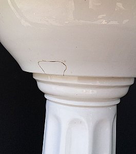 Antique "Eljer" Comfort Vitreous China Round Pedestal Sink With Fluted Base Circa 1918