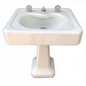 Antique Cast Iron Rectangular Pedestal Sink
