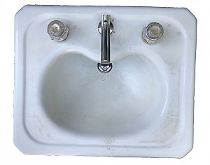 Antique Cast Iron Rectangular Pedestal Sink