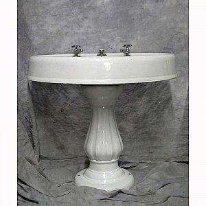 Antique Oval Cast Iron Pedestal Sink