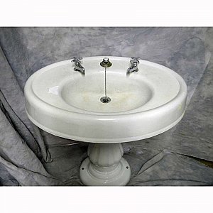 Antique Oval Cast Iron Pedestal Sink
