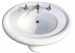 Antique American Standard "Narova" Cast Iron Pedestal Sink - Circa 1911