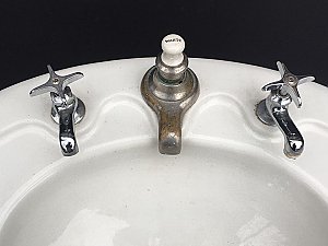 Antique John Douglas "Victor" Vitreous China Pedestal Sink - Circa 1910