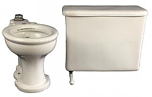 Antique John Douglas Co. "Gloria" Two Piece Toilet Tank and Bowl - Circa 1900