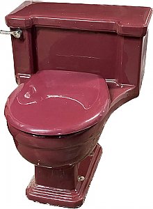Antique "Standard" One Piece Toilet - T'ang Red - Circa 1950