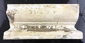 Antique "American Encaustic Tiling Company" White P Cap Molding Subway Accent Tile 1-3/4" x 4-1/4" x 2" Sold each