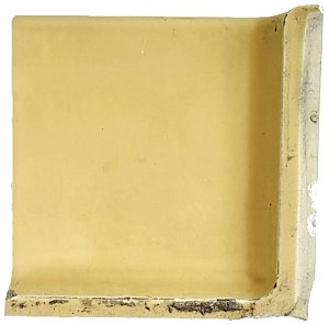 Antique Mosaic Tile Co Porcelain Matte Straw Yellow Shoulder Cove Base Inside Corner Left Facing