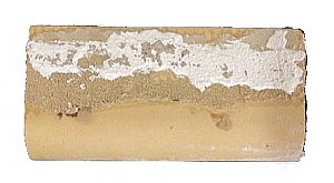 Antique "USQTCO Romany Spartan" Pale Yellow with Speckles Sanitary Cove Base Tile 6" x 2-7/8" - Circa 1960
