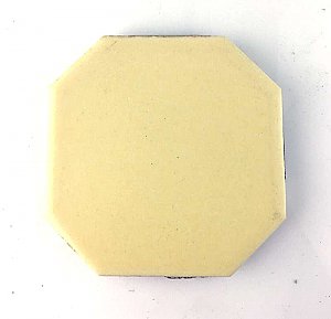 Antique Pale Yellow Franklin Tile Company Porcelain Octagon Floor or Wall Tile