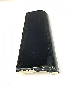 Antique Ceramic Gloss Black 2" x 6" Mud Cap Trim Tile