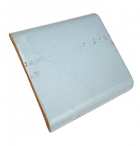 Antique "USQTCO" Romany Bright Blue 124 Double Mud Cap Trim Cap Tile - Blue Glaze 6" - Circa 1960