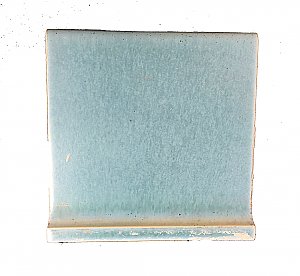 Antique Porcelain Hull Tile Co. Matte Glaze Light Blue Wall Shoulder Cove Base Bathroom Tile