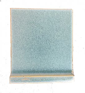 Antique Porcelain Hull Tile Co. Matte Glaze Light Blue Wall Sanitary Cove Base Bathroom Tile