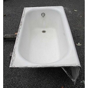 Vintage 53" Porcelain over Cast Iron Bathtub