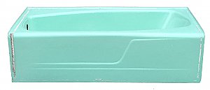 Antique Cast Iron American Standard Ming Green "Contour" Alcove Bathtub - Circa 1940