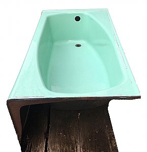Antique Cast Iron American Standard Ming Green "Contour" Alcove Bathtub - Circa 1940