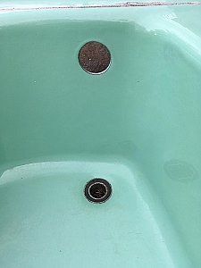 Antique Cast Iron American Standard Ming Green "Contour" Alcove Bathtub - Circa 1940