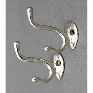 Antique Nickel Towel Hooks - Pair