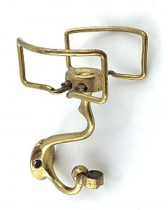 Antique Solid Brass Art Brass Company "San-o-La" Bathroom Shaving Soap and Brush Holder