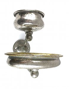 Antique Nickel Sternau and Co. Wall Mount Cup and Soap Holder, Circa 1908