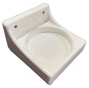 Antique White Porcelain Wall Mounted Cup Holder - Circa 1950