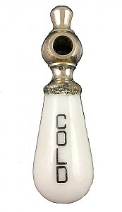 Antique Porcelain Faucet Lever Handle - Cold - 16 Spline