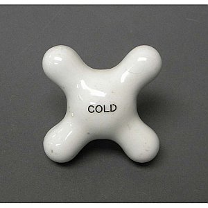 Antique "Cold" Porcelain Faucet Handle