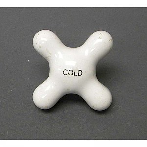 Antique "Cold" Porcelain Faucet Handle