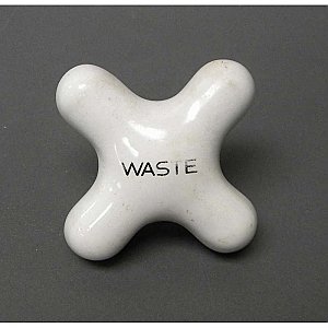 Antique Speakman "Waste" Porcelain Faucet Handle