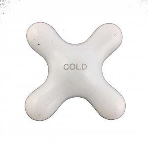 Antique Porcelain "Cold" Faucet Cross Handle