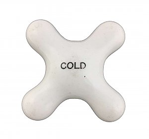 Antique Porcelain "Cold" Faucet Cross Handle