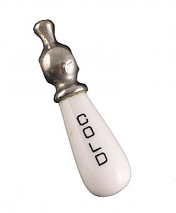 Antique "Cold" Porcelain and Nickel Faucet Lever Handle